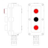Взрывонепроницаемый пост управления из алюминия LCSD-03-B-MC-L1R(220)x1-P1B(11)x1-P1R(11)x1-PCMB-KA3MHK LCSD21000110 DKC