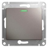 GLOSSA Переключатель одноклавишный с подсветкой схема 6а платина GSL001263 Systeme Electric