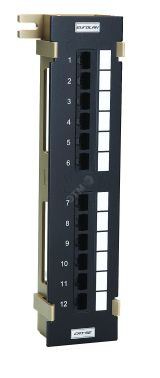 Панель коммутационная настенная категории 5е UTP 12хRJ45 568A/В черная 27D-U5-12BL  Eurolan
