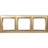 VALENA Рамка 3 поста горизонтальная матовое золото 770303 Legrand
