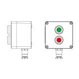 Взрывозащищенный пост управления из полиэстера CPE-P-03-(1xP1G(11)-1xP1R(11))-1xKH2MHK(C)1Ex d e IIC Т5 Gb / Ex tb IIIC T95°C Db IP66 / КЗ 2231.031.22.121A DKC