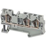 Клеммник пружинный проходной 4мм.кв 3 точки подключения синий NSYTRR43BL Schneider Electric