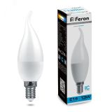 Лампа светодиодная LED 13вт Е14 дневной матовая свеча на ветру 38114 FERON