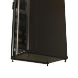 Шкаф напольный 19-дюймовый 22U 1166x600х600 мм ВхШхГ перед. стекл дверь с перфорированными бок. зад. дверь сплошная черный 520172 WRLine