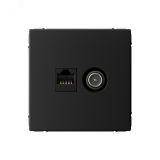 ARTGALLERY розетка двойная ТВ + компьютерная RJ45, кат. 5Е, карбон GAL001089 Systeme Electric