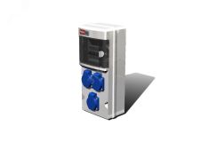 Устройство распределительное 00, 3хSHUKO16А250В с защитой, 142x436x137, настенное, пластик, IP54 00-00016929 AlpenBox