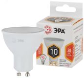 Лампа светодиодная LED MR16-10W-827-GU10 (диод, софит, 10Вт, тепл, GU10) (10/100/4000) Б0032997 ЭРА