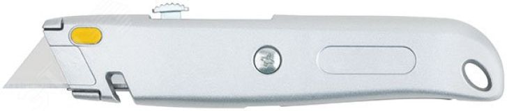 Нож для напольных покрытий серый, металлический корпус, кассета 4 лезвия 10342 FIT