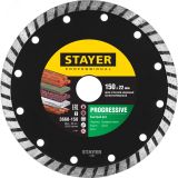Круги отрезные алмазные TURBO 150 мм 22.2 мм Professional 3662-150_z02 STAYER