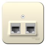 Розетка BLANCA наружная двойная компьютерная RJ45+телефонная RJ11, кат.5e, с изолирующей пластиной, молочный BLNIA045112 Systeme Electric
