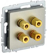 BRITE Аудиорозетка 4 поста РА10-БрШ шампань BR-S40-K37 IEK