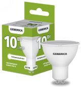 Лампа светодиодная PAR16 софит 10Вт 230В 4000К GU10 GENERICA LL-PAR16-10-230-40-GU10-G IEK