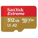 Карта памяти 512GB MicroSD Extreme UHS I, V30, U3, SDXC, 190 МБ/с, Class 10 157988 SanDisk