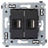 Avanti USB зарядное устройство в стену, , Черный матовый 4412543 DKC