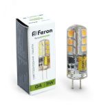 Лампа светодиодная LED 3вт 12в G4 белый капсульная 25532 FERON