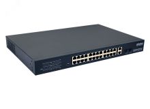 PoE коммутатор Fast Ethernet на 24 x RJ45 портов + 2 x GE Combo uplink порта. 00013235 OSNOVO