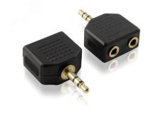 Переходник - разветвитель аудио Jack 3.5 мм М на 2 Jack 3.5 мм F, черный 1000587757 Greenconnect