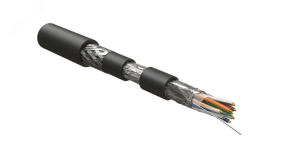 Кабель для сетей Industrial Ethernet. категория 5e. 4x2x24 AWG. однопроволочные жилы (solid). F/UTP. бронированный. LSZH/NY. черный 444059 Hyperline