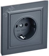 BRITE Розетка 1 пост с заземлением с защитными шторками 16А в сборе РСР14-1-0-БрМ маренго IEK BR-R14-16-K35-F IEK