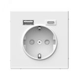 ARTGALLERY розетка 16А с 2 USB A+C, 5В/2,4А/3,0А, 2х5В/1,5А, механизм, белый GAL000132 Systeme Electric