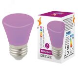 Лампа декоративная светодиодная LED-D45-1W/PURPLE/E27/FR/С BELL Форма Колокольчик матовая Цвет фиолетовый Картон UL-00005644 Uniel