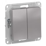 ATLASDESIGN AQUA выключатель двухклавишный, IP44, сх.5, 10АХ, механизм, АЛЮМИНИЙ ATN440351 Systeme Electric