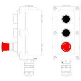 Взрывонепроницаемый пост управления из алюминия LCSD-03-B-MB-P1B(11)x1-P1B(11)x1-P6R(11)x1-PBMB-KAEPM2MHK-20 LCSD21000135 DKC