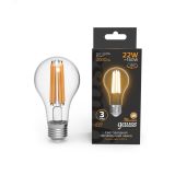 Лампа светодиодная филаментная LED 22 Вт 2000 лм 2700К AC210-240В E27 А70 (груша) теплая Black Filament 102902122 GAUSS