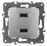 Устройство зарядное USB, 5В-2100мА, Эра Elegance, алюминий, 14-4110-03 Б0034360 ЭРА