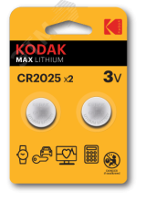 Батарейка CR2025-2BL MAX Lithium (60/240/43200) Б0037003 KODAK