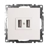 Розетка 2-местная USB (механизм), 250B, 2,4А, серия Катрин, белый Stekker 39686 STEKKER