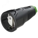 Розетка каб 16A/250V/2P+E/IP20 корпус черный, маркер зеленый 00-00027013 PCE