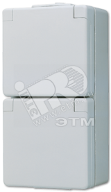 Розетка штепсельная SCHUKO накладная двойная с полем для надписи IP44 622W JUNG