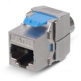 Вставка Keystone Jack RJ-45(8P8C), 180 градусов, категория 8, полный экран, без инструмента Toolless 10069c Cabeus