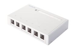 Коробка настенная 6-портовая под UTP модули Keystone белая 12B-00-06WT  Eurolan