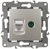Розетка комбинированная RJ45+TV, Эра12, перламутр, 12-3110-15 Б0027450 ЭРА