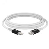 Кабель USB Type C на Lightning, 0.5 м., AL белый-черный силикон, быстрая зарядка 1000645371 Greenconnect