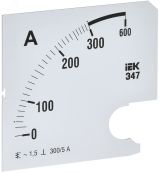 Шкала сменная для амперметра Э47 300/5А класс точности 1,5 96х96мм IPA20D-SC-0300 IEK