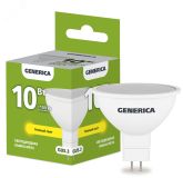 Лампа светодиодная MR16 софит 10Вт 230В 3000К GU5.3 GENERICA LL-MR16-10-230-30-GU5-G IEK