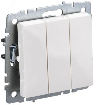BRITE Выключатель трехклавишный 10А ВС10-3-0-БрБ белый BR-V30-0-10-K01 IEK