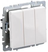 BRITE Выключатель трехклавишный 10А ВС10-3-0-БрБ белый BR-V30-0-10-K01 IEK