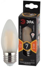 Лампа светодиодная F-LED B35-7W-827-E27 frost (филамент, свеча мат, 7Вт, тепл, E27) (10/100/5000) Б0046989 ЭРА