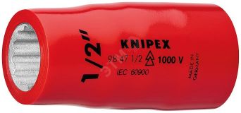 Головка торцевая VDE 1000V DR 1/2 дюймовая 9/16 диэлектрическая KN-98479_16 KNIPEX