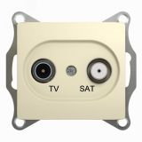 GLOSSA Розетка телевизионная TV-SAT одиночная в рамку 1дБ бежевая GSL000297 Systeme Electric