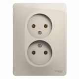 GLOSSA розетка двойная без заземления в сборе молочный GSL000920 Systeme Electric