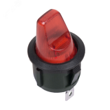 Выключатель клавишный круглый 12V 16А (3с) ON-OFF красный с подсветкой, REXANT 36-2590 REXANT