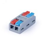 Клемма соединительная универсальная проходная 2 полюса с рычагом 0.08-4.0 (1шт) 11424c Cabeus