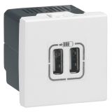 Розетка USB для зарядки двойная белый 077594 Legrand