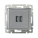 VALENA Розетка двойная USB алюминий 770270 Legrand