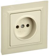 BRITE Розетка 1 пост без заземления без защитных шторок 10А в сборе РСР10-1-0-БрКр бежевый IEK BR-R10-10-K10-F IEK